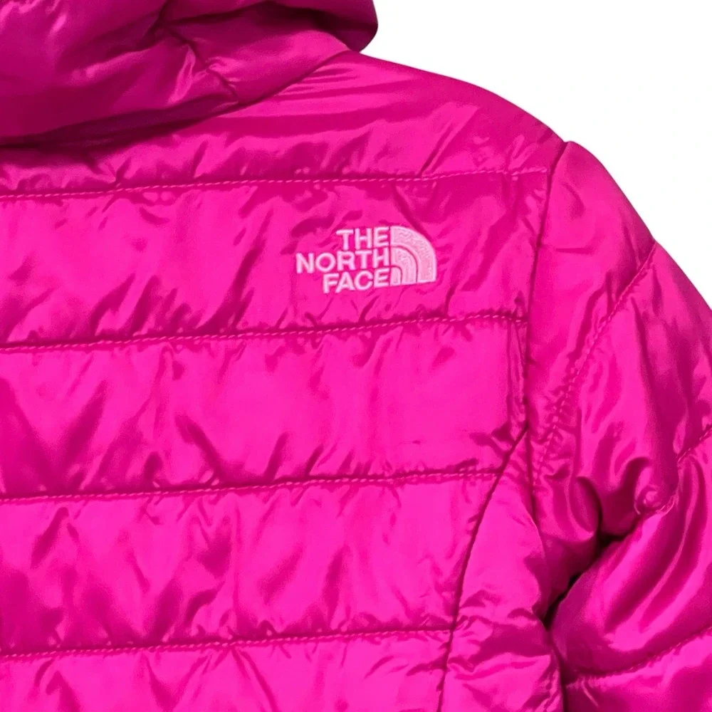 North Face Baby Girls Jacket Reversible Fuchsia Pink Mint Green Fleece 18-24M